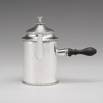 A Swedish Gustavian 18th century silver coffee-pot, mark of Pehr Zethelius, Stockholm 1807.