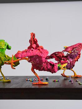 Nathalie Djurberg & Hans Berg, "A Thief Caught in the Act (Flock of Birds)".