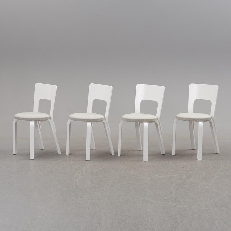 a dining table '81B' and four '66' chairs by Alvar Aalto, Artek.