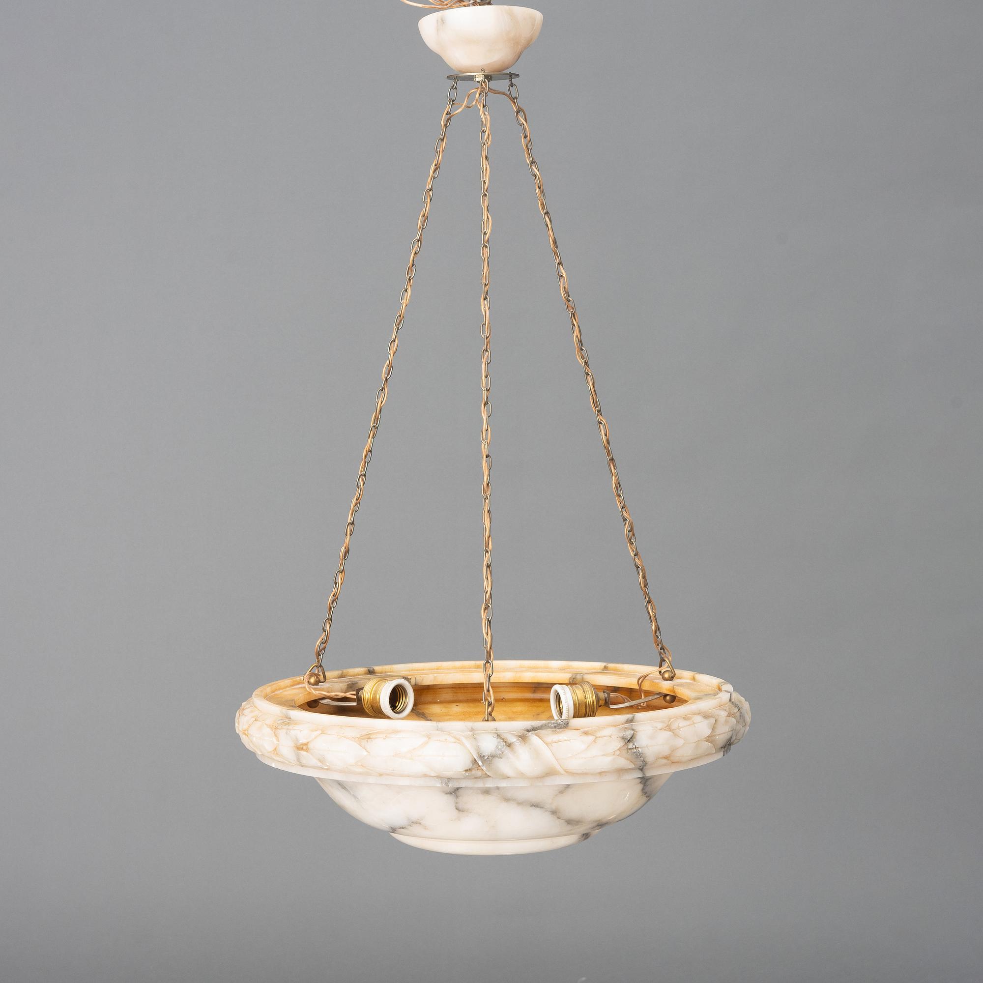 An alabaster ceiling lamp, 1920s.