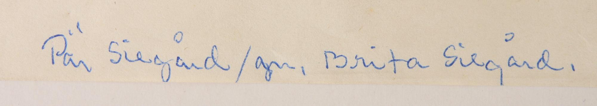 PÄR SIEGÅRD, 2 delar, olja på pannå resp pastell.