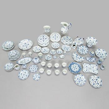 Royal Copenhagen, A 66-piece service "Blue Fluted, Full Lace and Half Lace', Denmark.