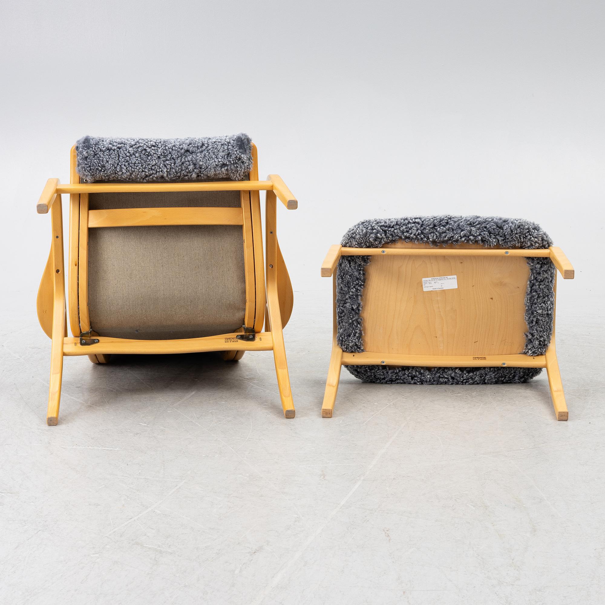Yngve Ekström, armchair with footstool, 'Lamino', Swedese.