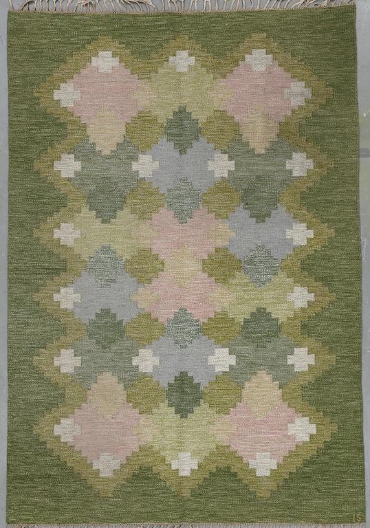 Matta, Ingegerd Silow, rölakan. Signerad IS. Ca 196x296 cm.