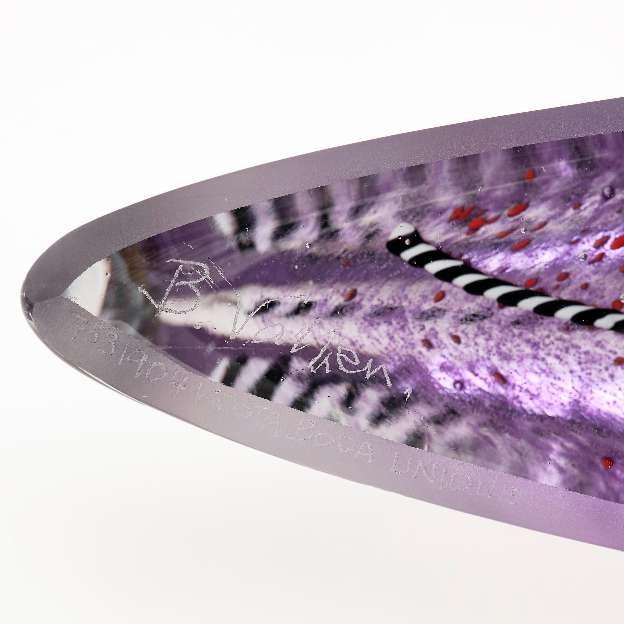 Bertil Vallien, unik skulptur, båt, "Voyage XVII", sandgjutet glas, Kosta Boda.