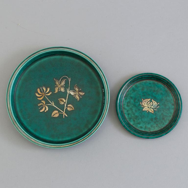 WILHELM KÅGE, four 'Argenta' stoneware pieces from Gustavsberg.