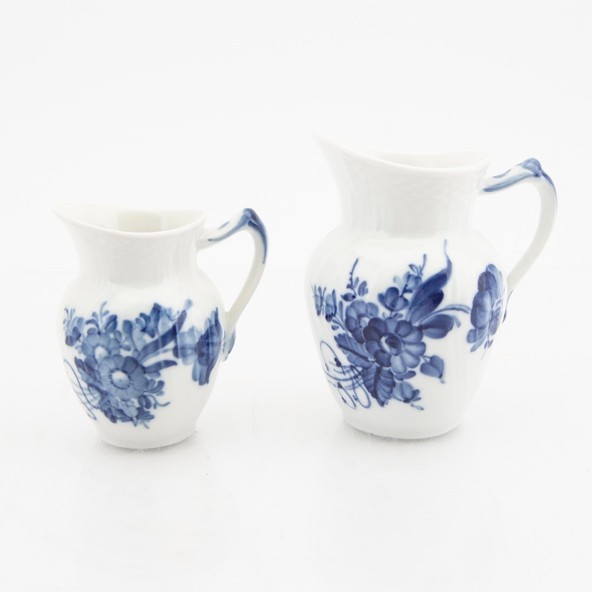 Coffee service 54 dlr "Blå Blomst" Royal Copenhagen Denmark porcelain 1953-1983.