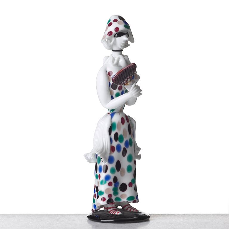 Fulvio Bianconi, a glass figurine  "Arlecchina", Venini, Murano, Italy 1950's.