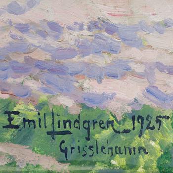 EMIL LINDGREN, olja på duk, sign o dat Grisslehamn 1925 .