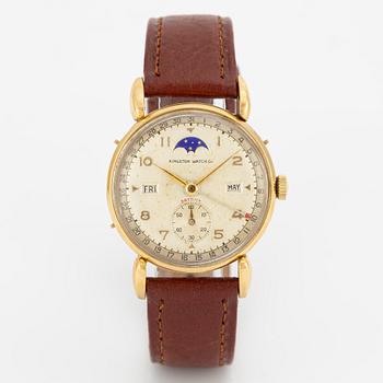 Kingston Watch Co, Datofix, Triple Date Moonphase, wristwatch, 33 mm.