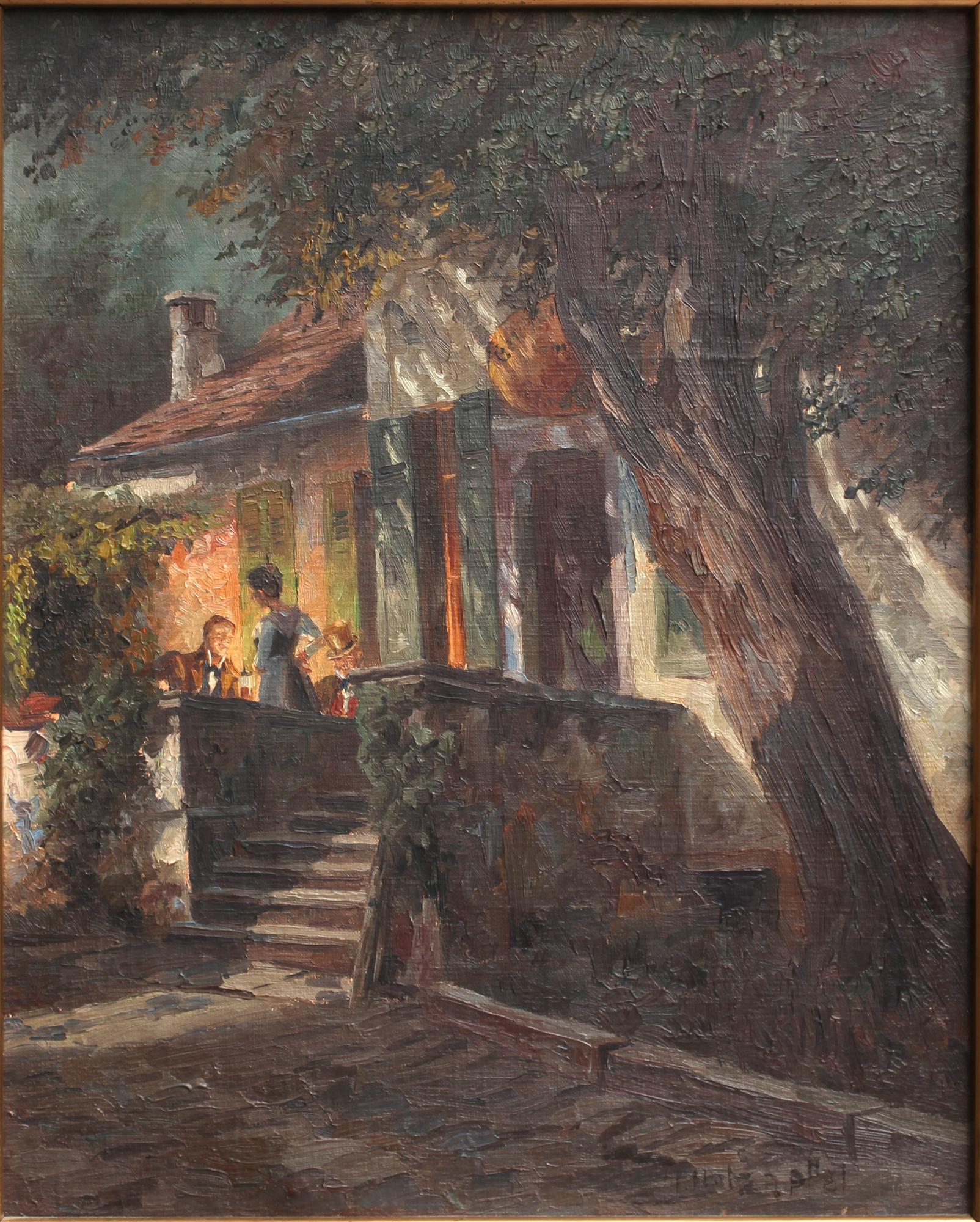 HANS HOLZAPFEL, olja på duk, sign, 1800/1900-tal.