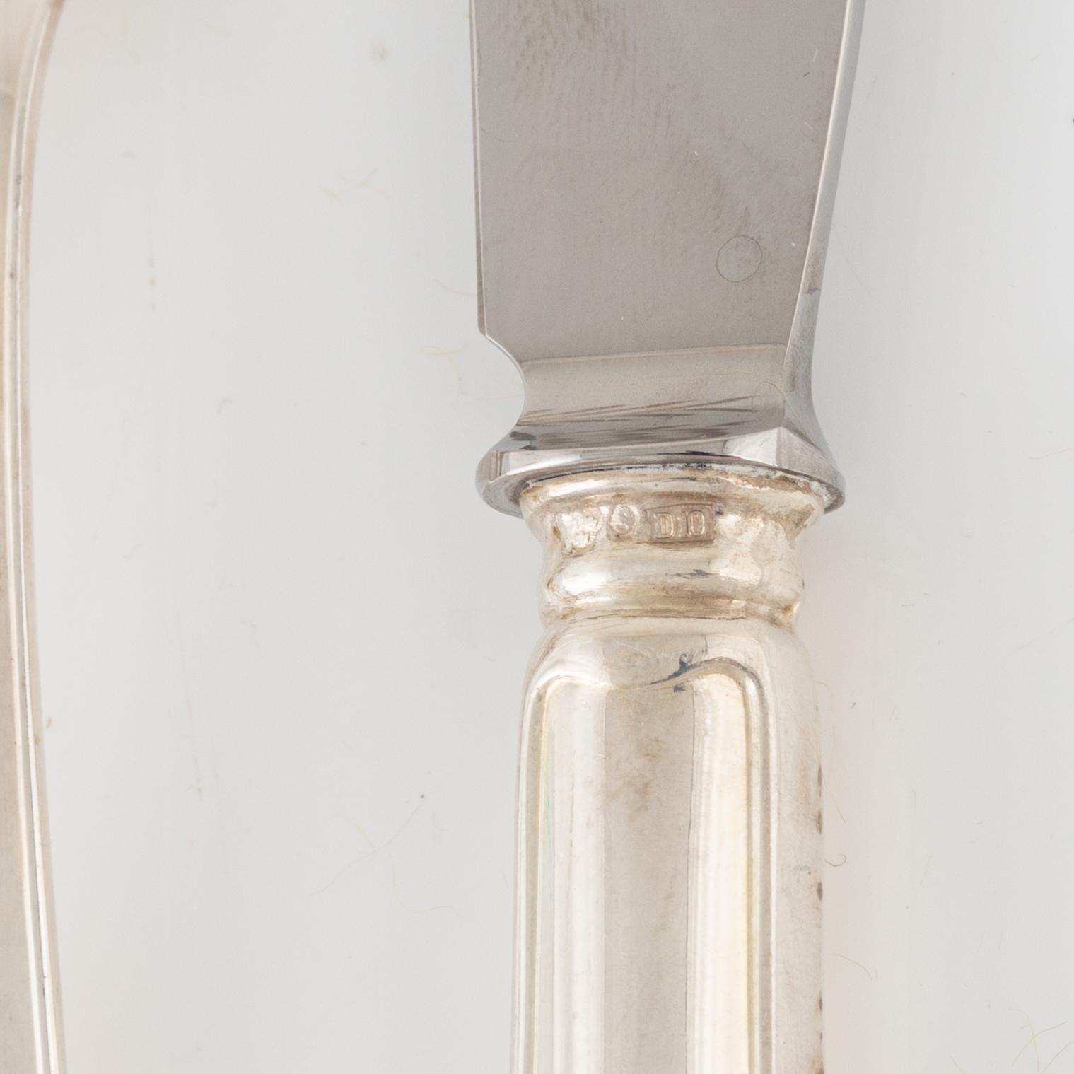 A 49-piece Swedish silver cutlery, bearing the mark of GAB. including Eskilstuna 1979.