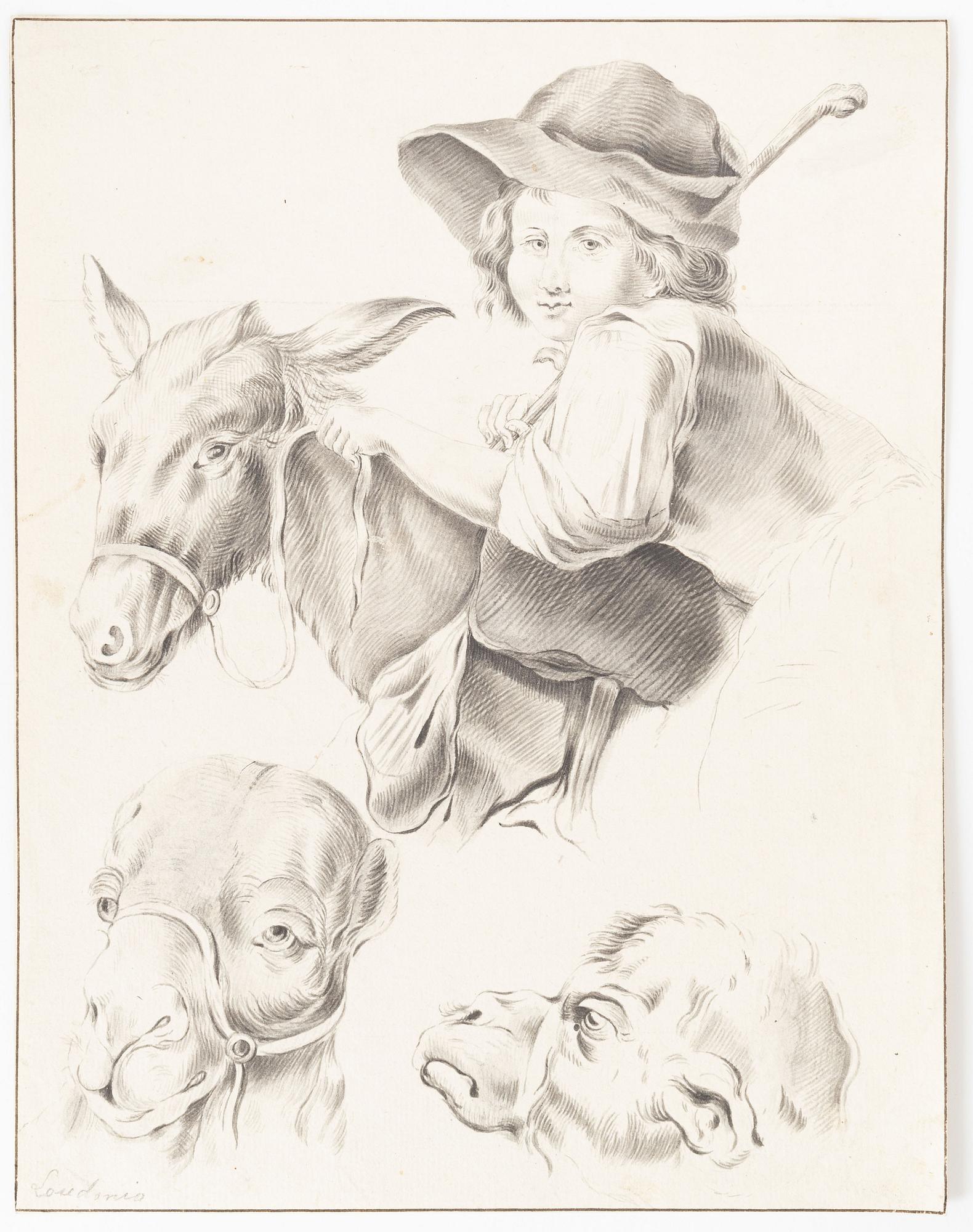 Francesco Londonio, attributed to, ink drawning.
