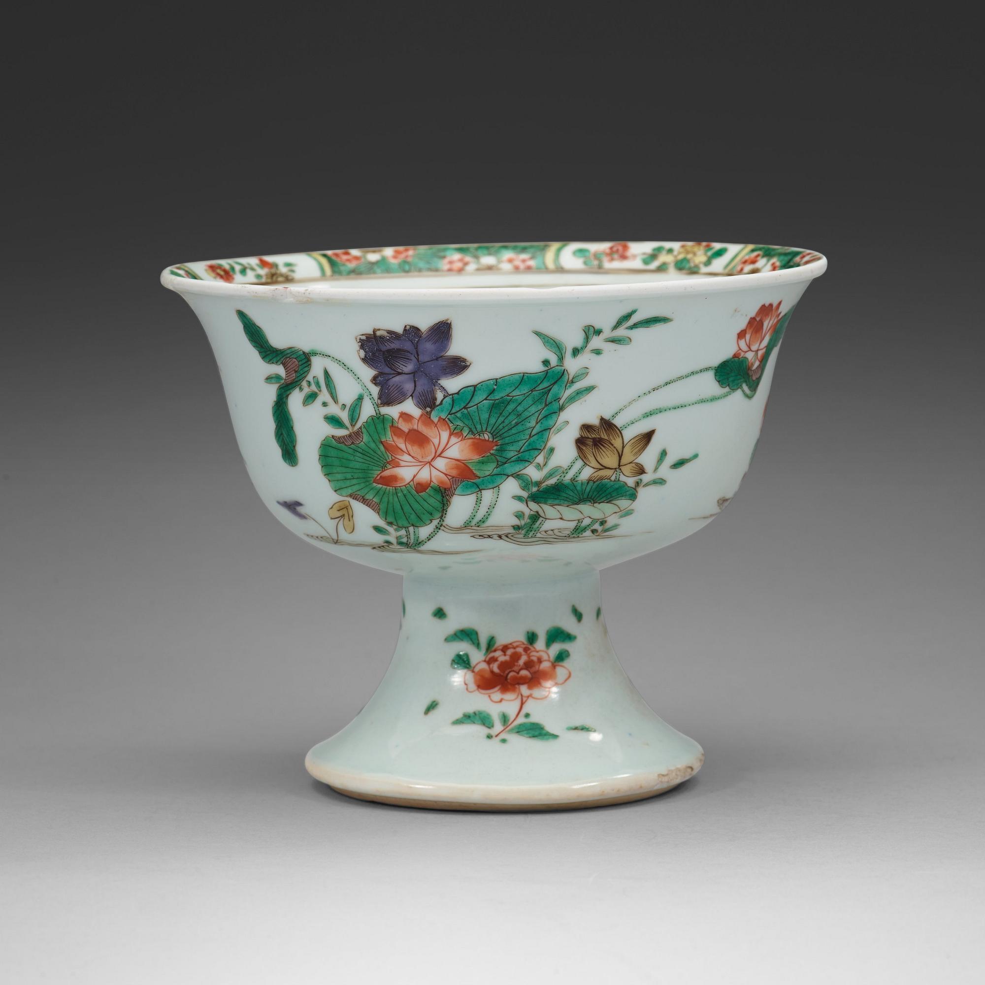 A famille verte tazza, Qing dynasty, Kangxi (1662-1722).