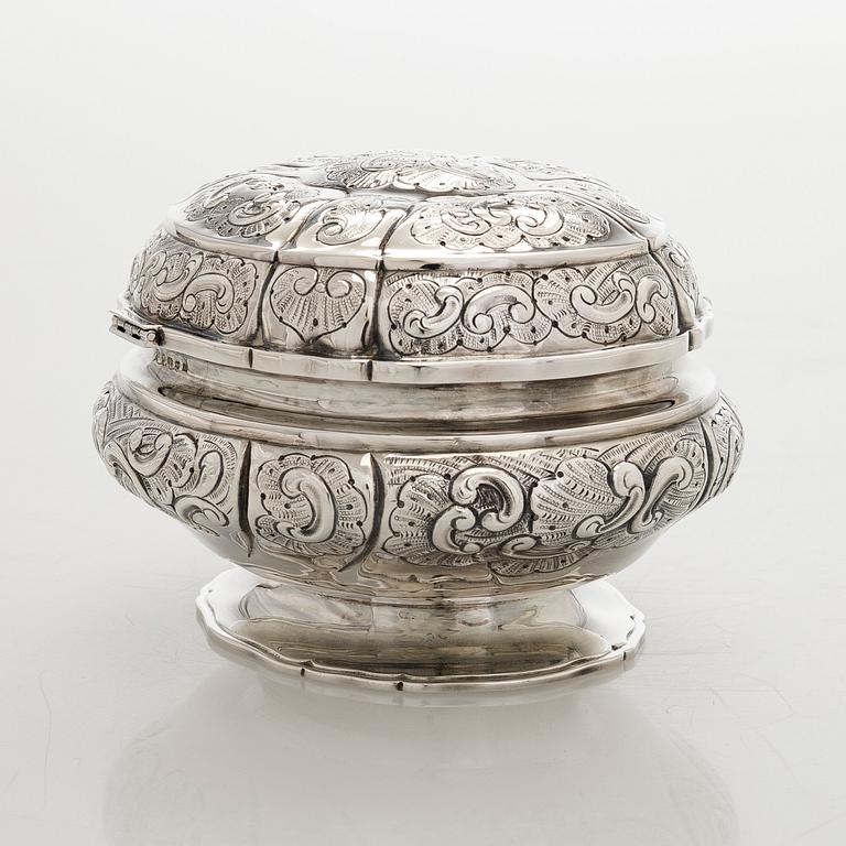 Preben Salomonsen, sockerskrin, sterlingsilver, Danmark 1900-talets senare hälft.