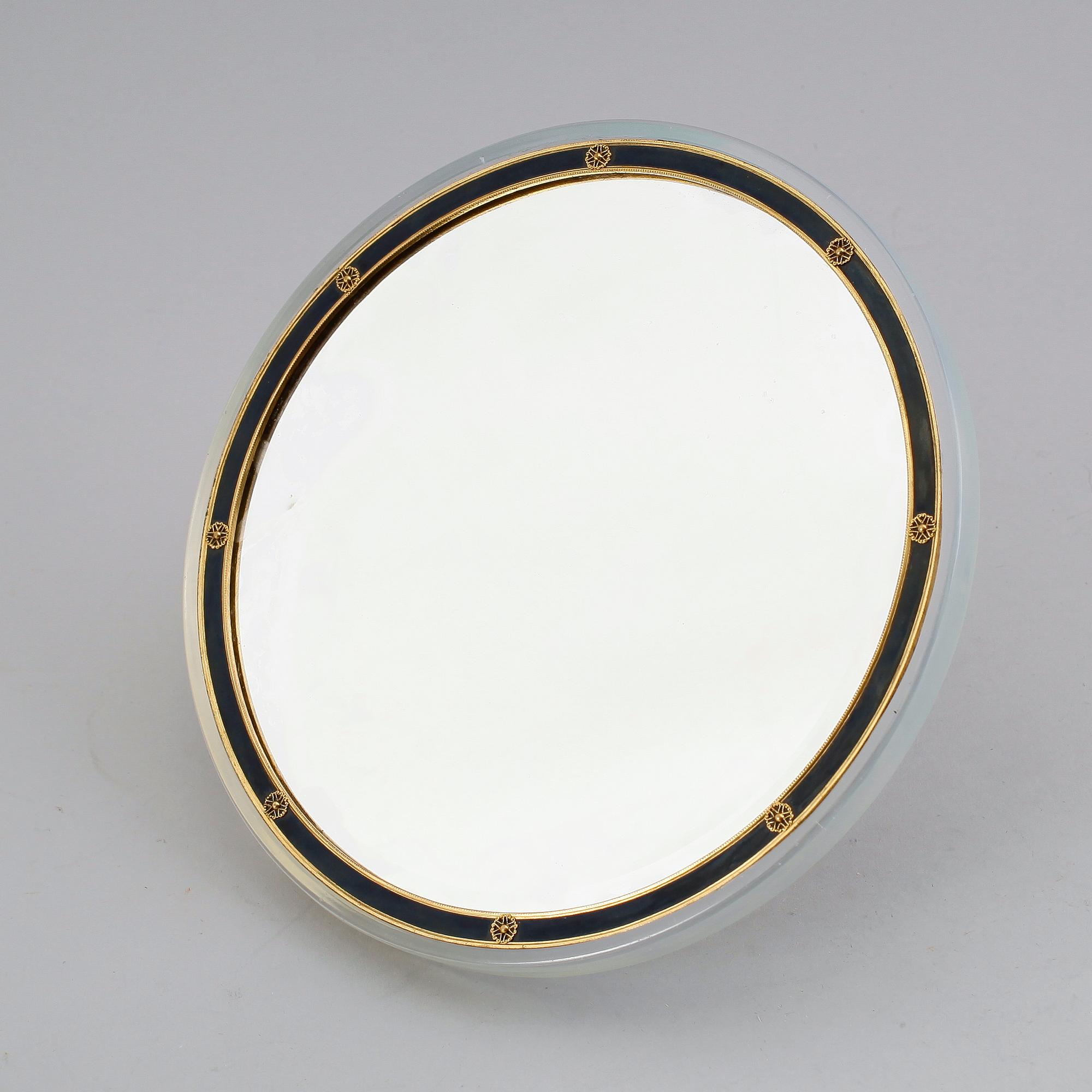 HANDSPEGEL, glas, sannolikt Frankrike, 1900-talets första hälft.