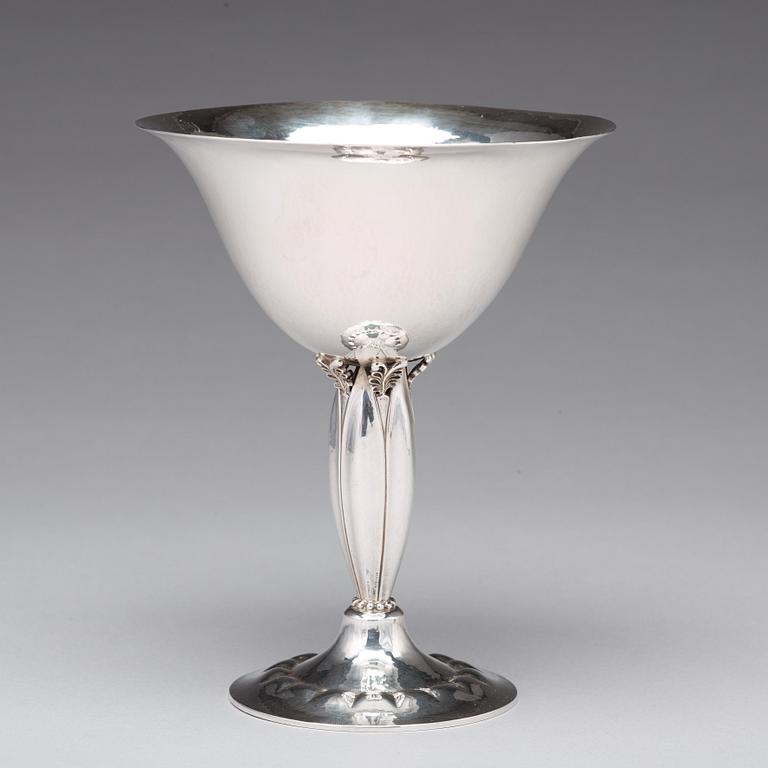 Georg Jensen, a sterling bowl on a high stem, Copenhagen 1925-32, design nr 446.