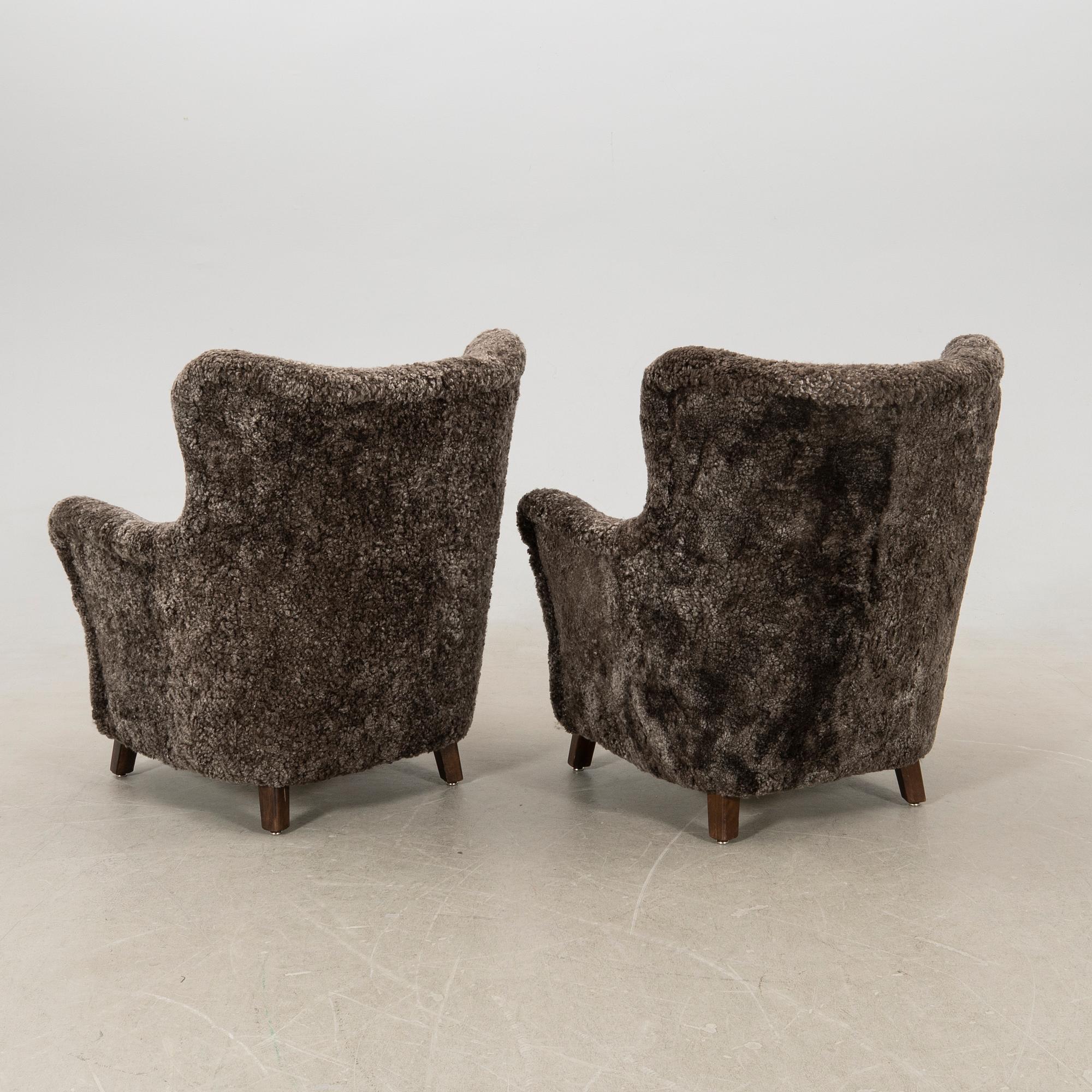 Armchairs, a pair, Asko Finland 1940s.