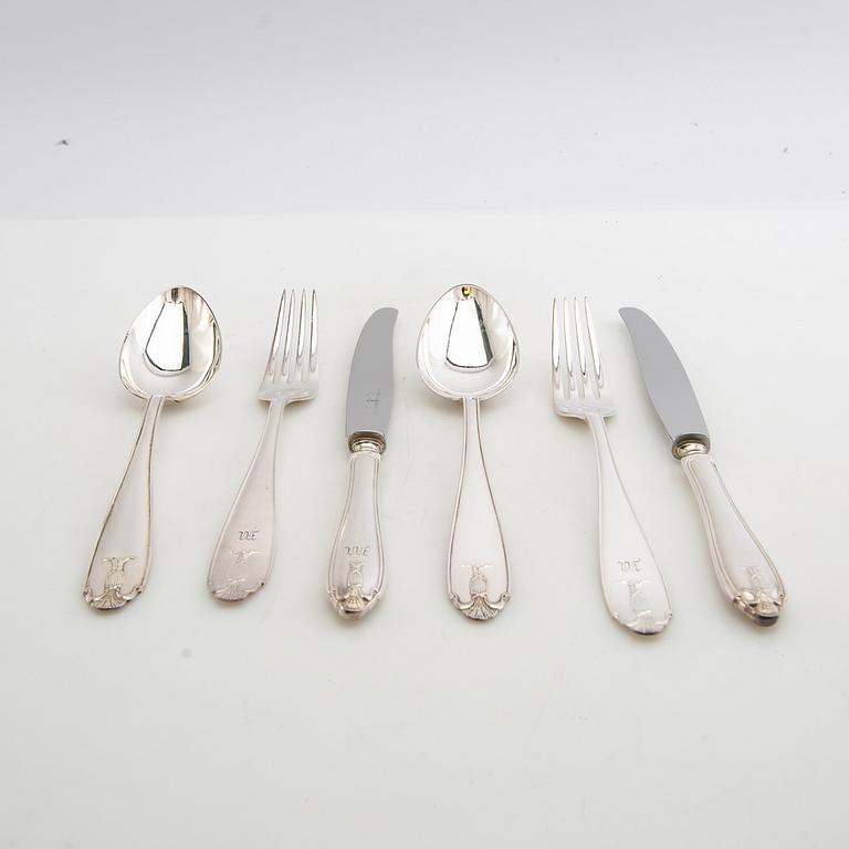 Bestick 36 dlr "Vasa" nysilver 1900-tal.