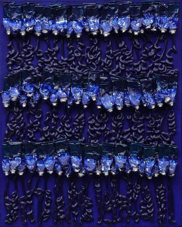 Arman (Armand Pierre Fernandez), ”Monochrome accumulation no 2505 (Ultramarin blue)”.