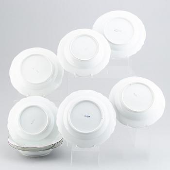 Eight Meissen porcelain plates, Marcolinis period (1774-1814).