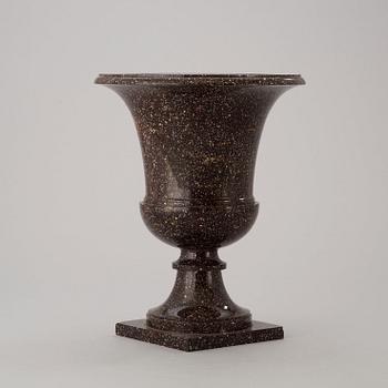 A Swedish Empire 19th century porphyry urn.
