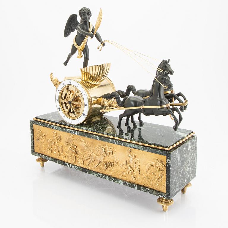 A late Empire table clock mid 1800.