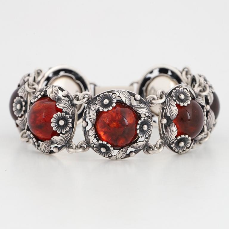 Nils Erik From silver and amber bracelet.