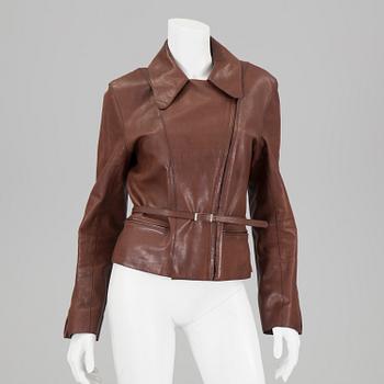 A lesther jacket by Hermès, in sixe 38(FR).