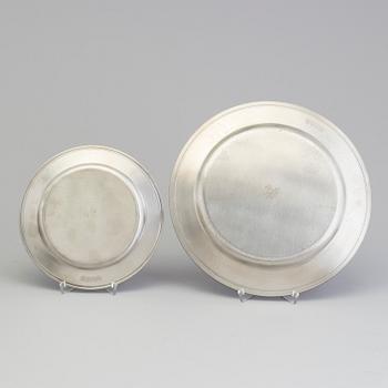 a set of 40 pewter plates by Scandia Tenn Karlshamn 1955-1975.