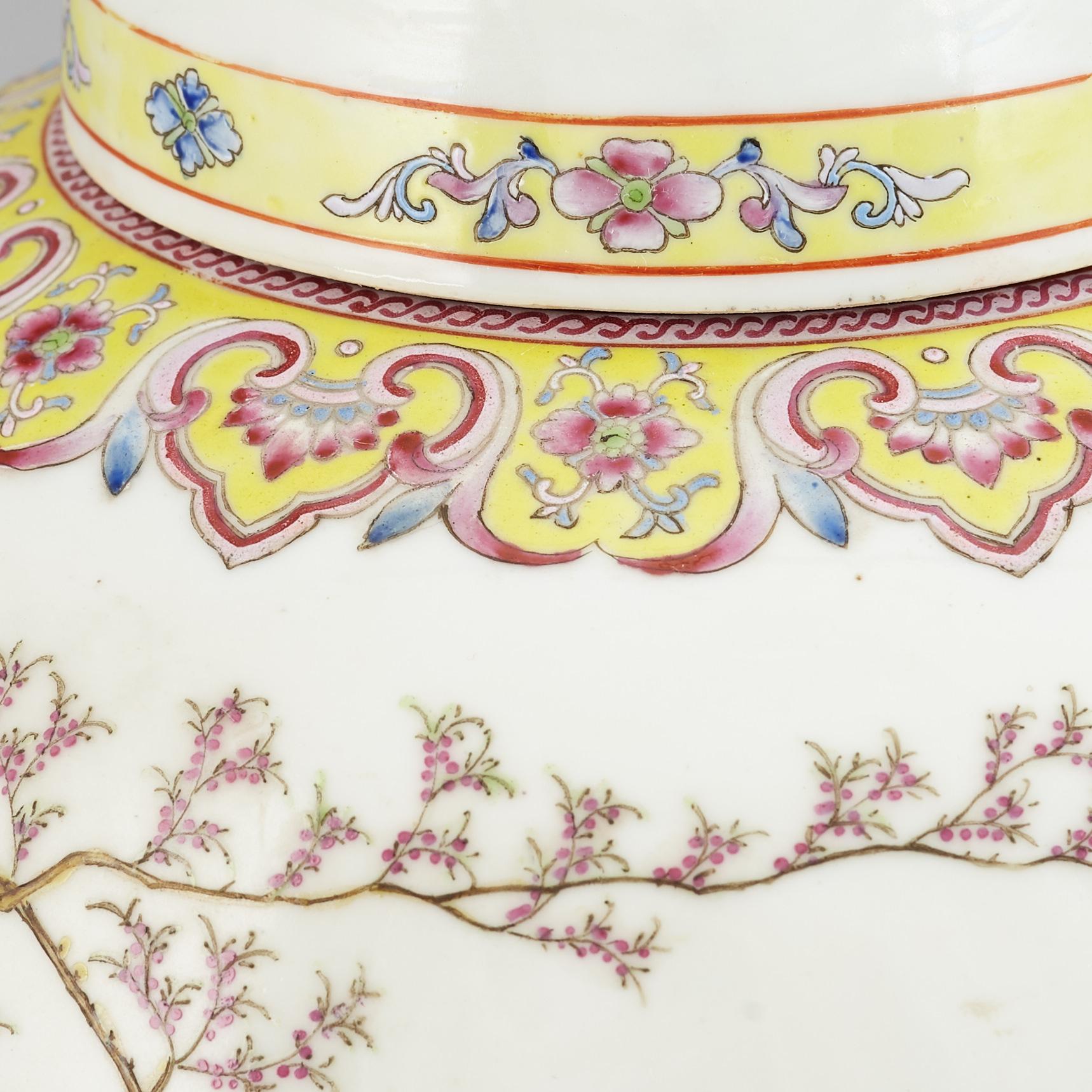 A famille rose jar with cover, China, Republic style, 20th Century.