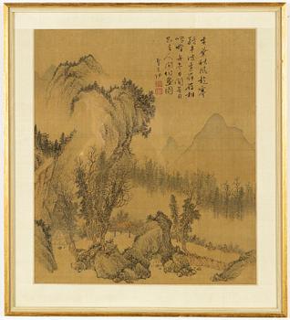 Unidentified Chinese artist, two paintings, watercolour and ink on silk, 19th/20th Century.