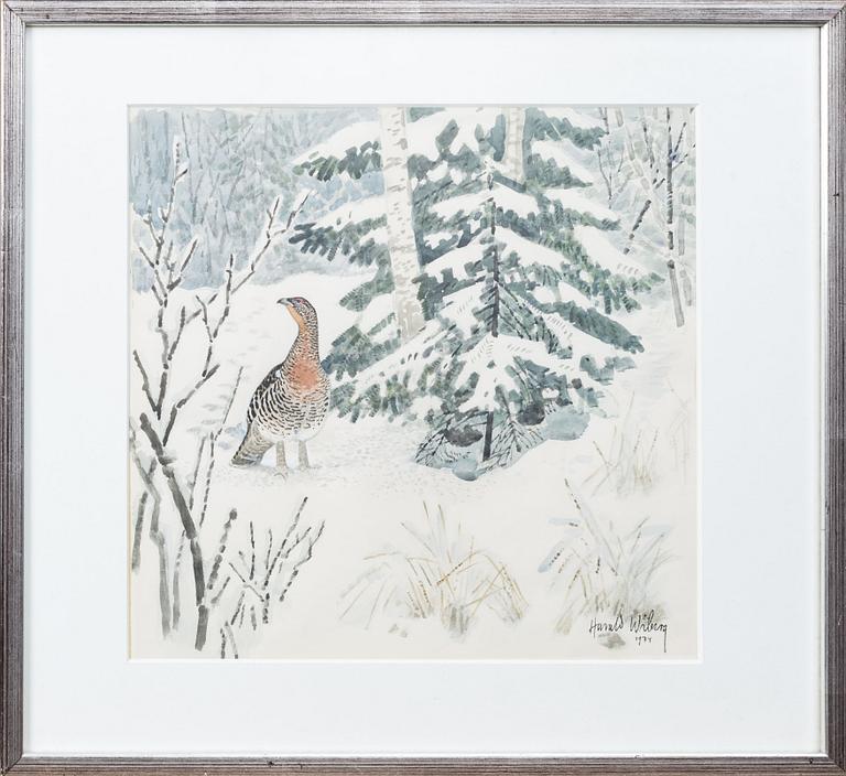 HARALD WIBERG, akvarell, signerad och daterad 1974.