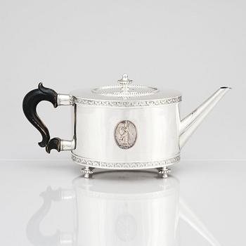 A Swedish late Gustavian silver tea-pot, mark of Johan Abraham Hallard (Hallardt), Stockholm 1794.