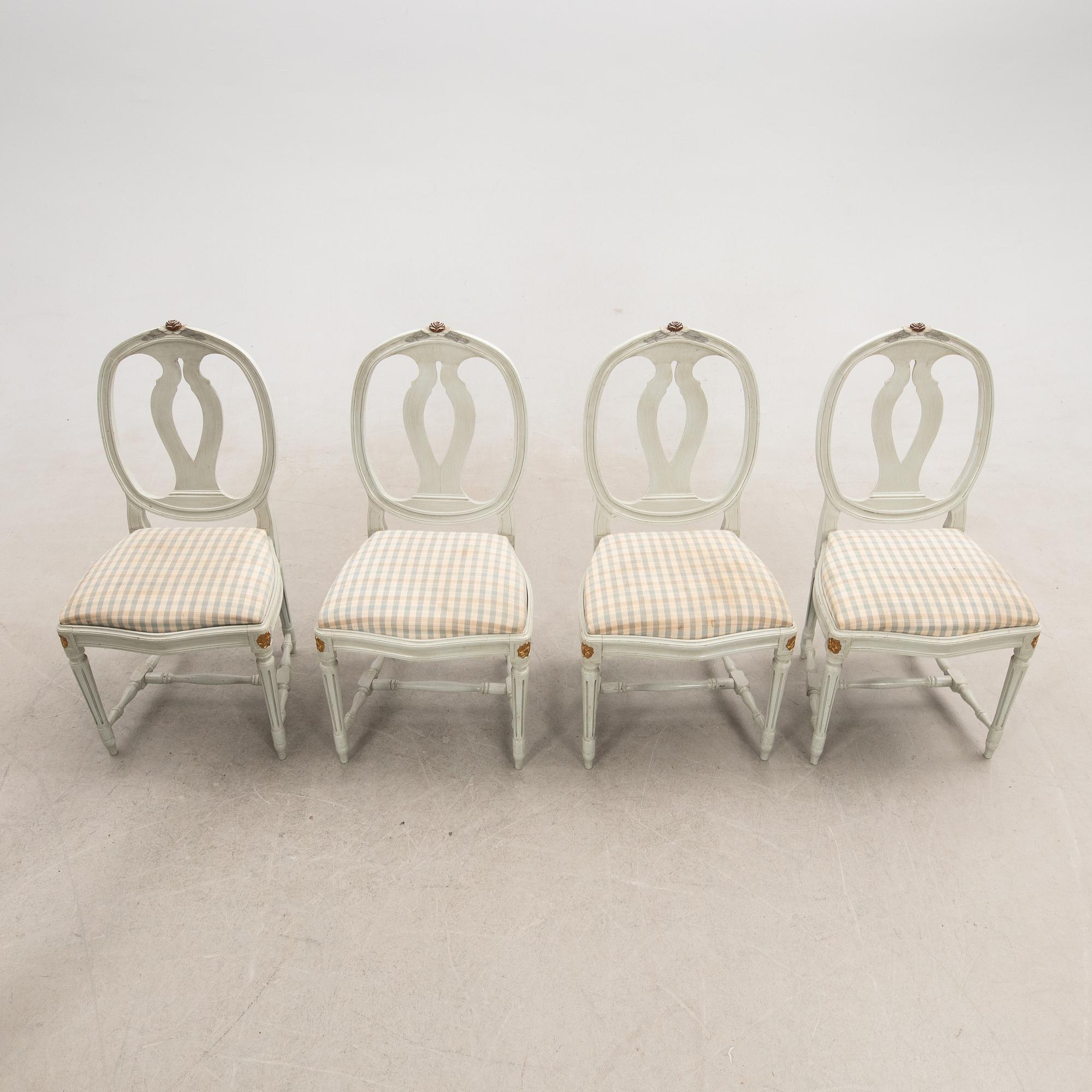 Dining group, 5 pcs, Gustavian style, K.A Roos, Helsingborg, later half of the 20th century.