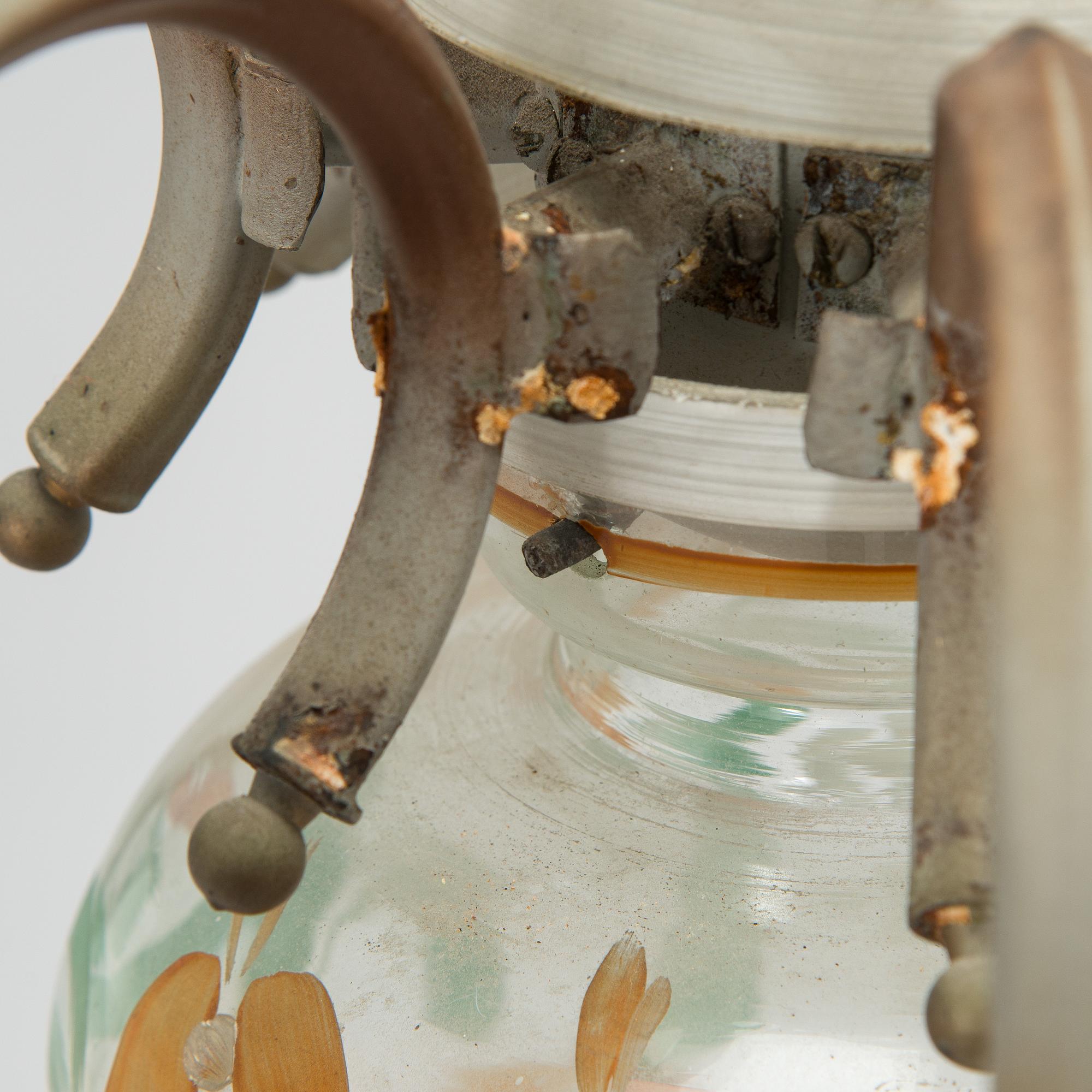 Paavo Tynell, A 1940s '1752/8' chandelier, for Taito and Kauklahden Lasitehdas. Finland.