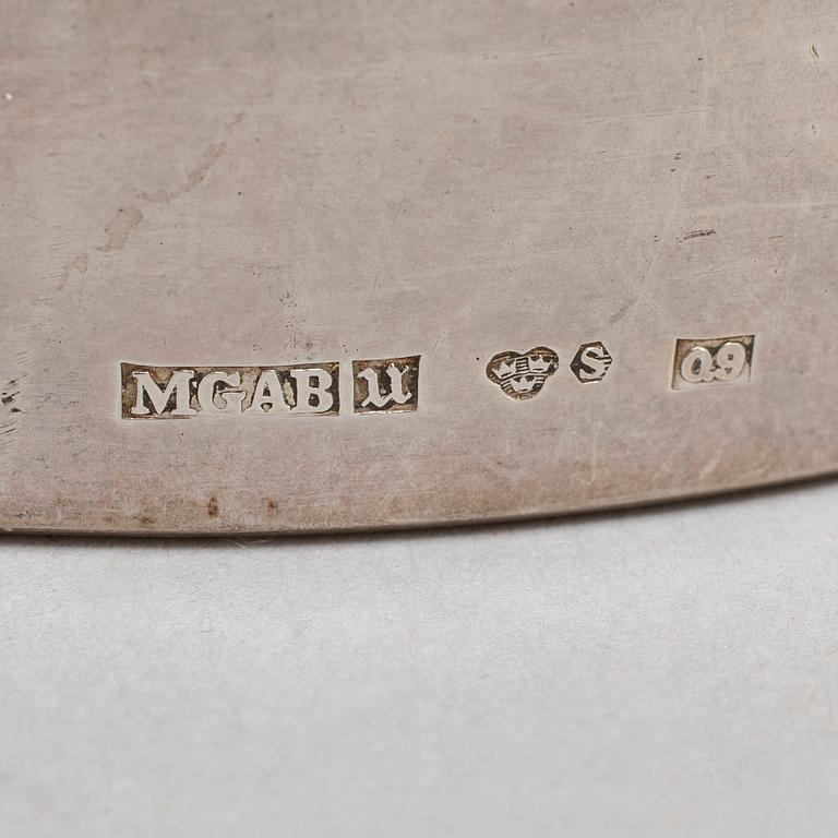 A pair of silver candlesticks, MGAB, Uppsala, 1966.