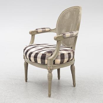 Salongsmöbel, 6 delar, gustaviansk stil, 1900-tal.