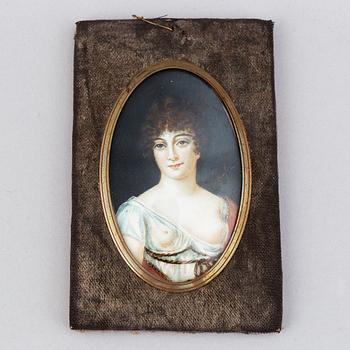 Unknown artist 19th Century. Miniature. Unclear signature.