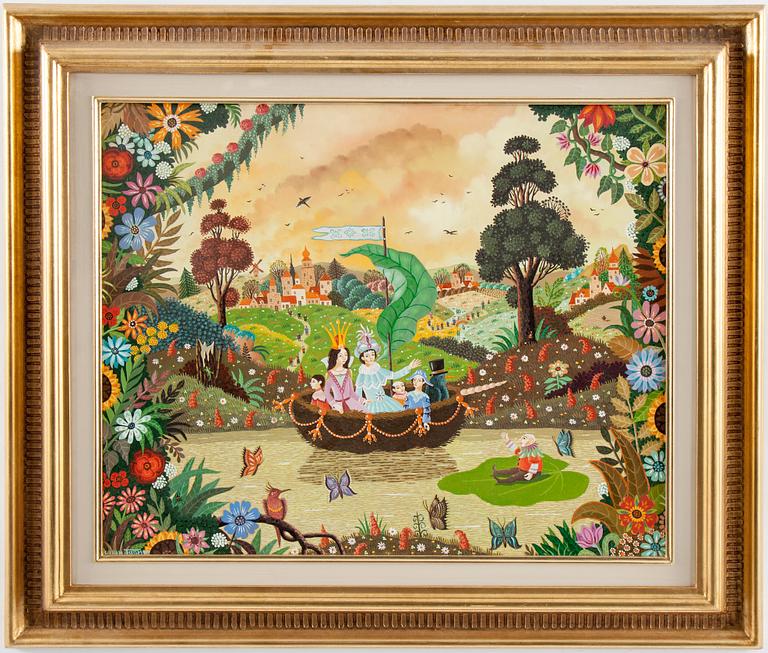 ALAIN THOMAS, oljemålning på pannå, signerad och daterad -95.