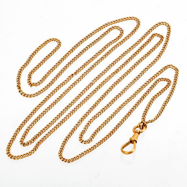 An 18K gold watch chain.