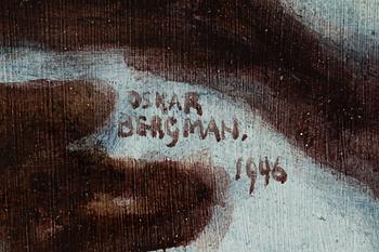 Oskar Bergman, oil on panel, signed and dated 1946.