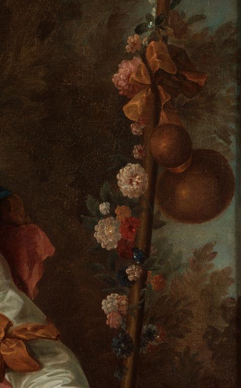 Nicolas Lancret, circle of, Portrait of young lady as a shepherdess.