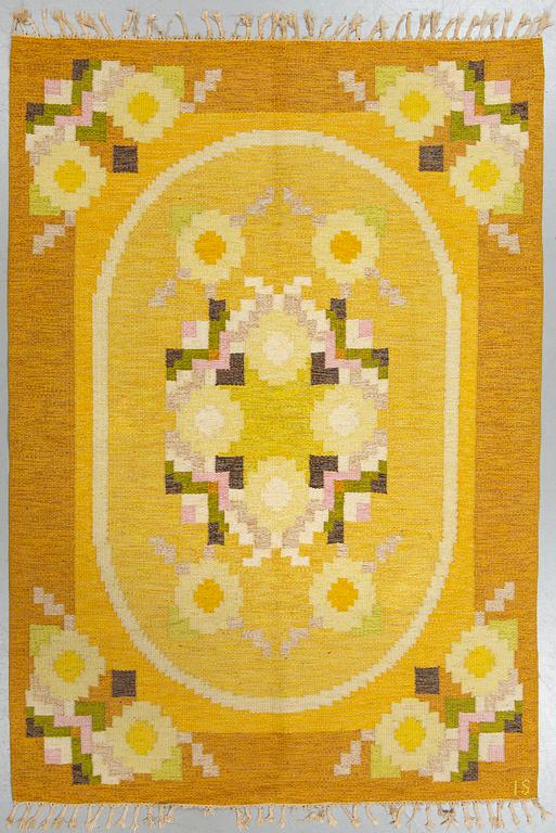 INGEGERD SILOW, MATTO, flat weave, ca 236 x 163,5-166  cm, signerad IS.