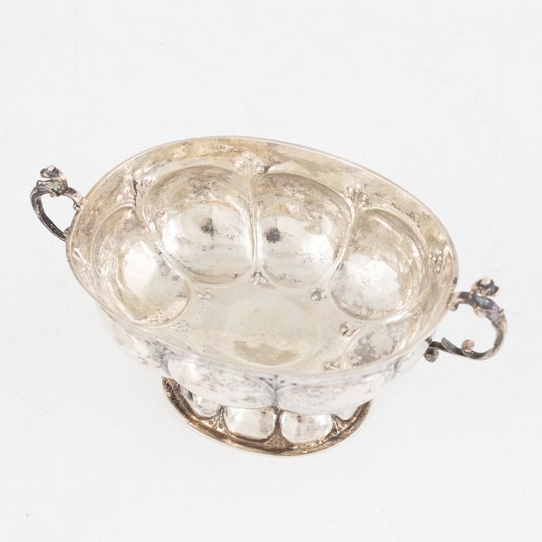 Two silver brandy-bowls, Nothern Europe, 18th century, unidentified maker's mark.
