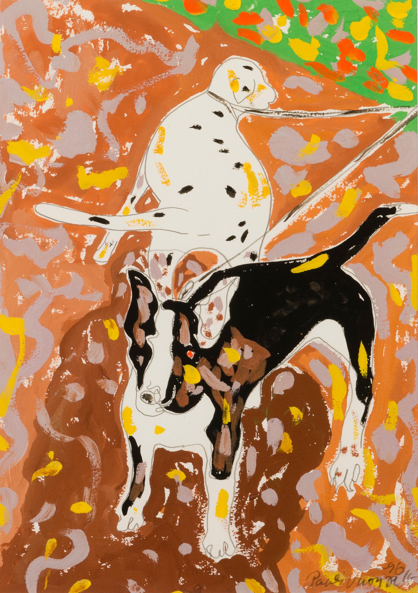 PAULI VUORISALO, gouache, signed and dated -96.