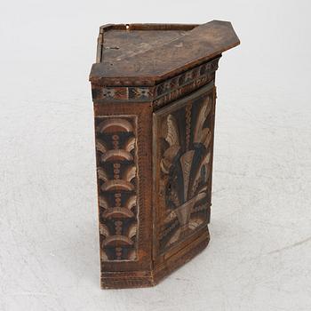 Corner cabinet, folk art, dated 1795.