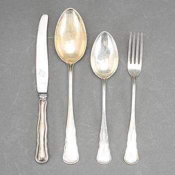 BESTICKSERVIS, 39 delar. Silver. Bl a CG Hallberg 1926. Tot ca 1175 g.