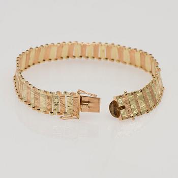 ARMBAND, 14K gult och rött guld. Finska stämplar Åbo 1960-tal. Vikt 16 g.