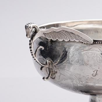 A Swedish 18th century silver bowl, mark of Christoffer Bauman, Hudiksvall 1795.